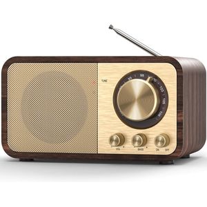 IBETTERTEC - Radio- Digitalradio- Retro Radio met Bluetooth- FM Radio- Vintage Radio met AUX/USB- Radio voor Keuken/Slaapkamer/Kantoor