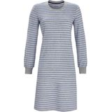Ringella - Badstoffen Nachthemd - Blauw - Lange Mouwen - Ronde Hals