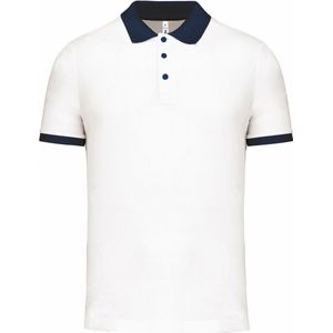 Proact Poloshirt Sport Pro premium quality - wit/navy - mesh polyester stof - voor heren XXL
