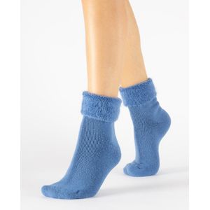 Cette Wintersokken voor dames, Angora Touch, warme sokken, knusse sokken - Blue Serenity - slaapsokken - loungesokken