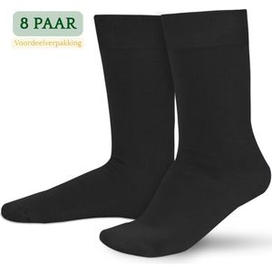 Hipperboo® 8 Paar Bamboe Sokken - Maat 35-38 - Antraciet - Heren Sokken - Bamboe Kousen