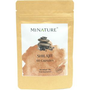 Shilajit Capsules 60 stuks - 450mg Shilajit Poeder per Vegan Capsule - Mumijo, Asphaltum - 100% Plantaardig