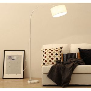 Sefaras Booglamp - Boogvloerlamp - Woonkamerlamp - Moderne Booglamp - Verstelbaar - 2700K Warm Wit licht - 172 Hoog - Wit