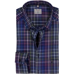 MARVELIS comfort fit overhemd, popeline, donkerblauw geruit