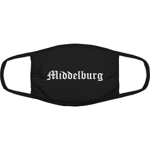 Middelburg mondkapje | gezichtsmasker | bescherming | bedrukt | logo | Zwart mondmasker van katoen, uitwasbaar & herbruikbaar. Geschikt voor OV