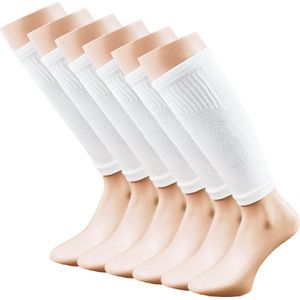 6 paar Kuit Sleeves - Kuitcompressie - Wit - Maat S/M