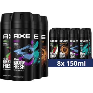 AXE Deodorant Bodyspray Mix Set- 8 stuks - Voordeelverpakking