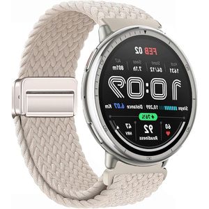 Provento - Nylon Gevlochten Vervangende Band voor Amazfit Active 2 - Beige