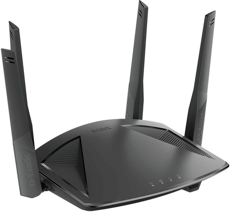 D-Link - DIR-X1860 - Router - Zwart - Wi-Fi 6, 1,8 Gbit/s, 4 Gigabit LAN-poorten