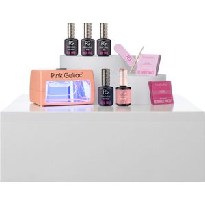 Pink Gellac - Gellak Starterspakket Compact Naturel - Peel off & Soak off set - Peach Pink Compact Lamp