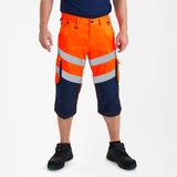 Engel - Safety Light - 3/4 Broek - Hi-vis Orange / Blue Ink