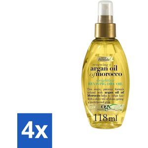 OGX - Argan Oil of Morocco - Haarolie - Gewichtloos - Reviving Dry Oil - 118 ml - Voordeelverpakking - 4 stuks