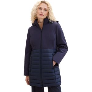 TOM TAILOR - Hybride Gewatteerde Damesjas - Sky Captain Blue - Met Capuchon