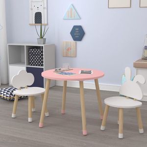 SHOP YOLO - Kindertafel met stoeltjes - tafeltje met 2 stoel - Peuters tafel - Roze