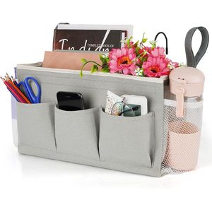 Bed Organizer Stapelbed Tas Hangende Tas Organisator voor Thuis College Dorm Stapelbed Ziekenhuisbed Kinderbed Bedrail (Grijs)