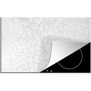Inductie beschermer - Natuursteen - Wit - Stenen - Stenen look - Design - Afdekplaat voor kookplaat - Inductie fornuis - 85x52 cm - Kookplaat beschermer - Kookplaat