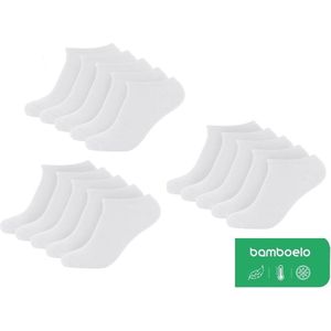 Bamboe Sokken, Sneaker Socks, Sneaker Sokken, Dames en Heren, Kort Sokken, Antibacterieel, 15 Paar, 39-42, Wit