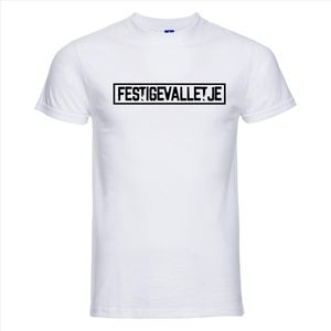 T-shirt Festigevalletje | Festival | Wit | Maat XS