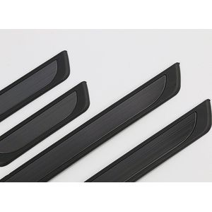 Instaplijsten (instapstrips) voor Peugeot 208 1 2012-2019 (5 deurs) - Kras bescherming - Set van 4 - Zwart Glans