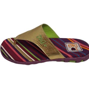 D&G SLIPPER GOLDEN UPPER EN RAIBOW BINNEN ZOOL SIZE 38
