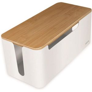 Kabelbox Medium met Bamboe Deksel - Kabelbeheersysteem voor een Net en Stijlvol Huis