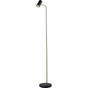 Ylumen Vloerlamp Burgos - 1 lichts - leeslamp - H 134 cm - 3 standen schakelaar - chique vloerlamp- slanke vloerlamp - zwart goud