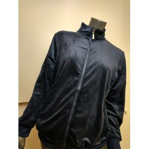 Dames huispak Fiona-effen donker blauw navy-velours-loungewear-Maat 40-joggingpak-vrijetijdspak