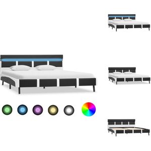 vidaXL Platformbed - Stevig en Robuust - Bed - 210 x 125 x 68 cm - LED-lichtstrip - Bed