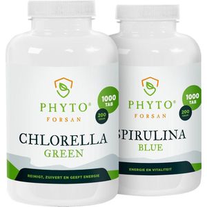Chlorella Green + Spirulina Blue duoset