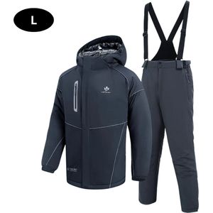 Nivard Ski Suit - Skipak - SkiBroek - Wintersport - Skijas - Heren - 2-Delig - Grijs - Maat S