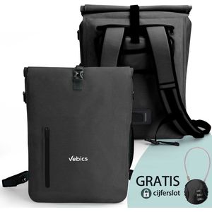 Vebics 3-in-1 Fietstas Enkel - Waterdicht - Roll-top - Pakaftas - Fietsrugzak - Schoudertas