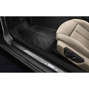 Rubberen Automatten Voorzijde voor BMW 3 Serie (F30/F31/F34) & M3 (F80) (Non-xDrive) - Tweedelig - Slijtvast - Incl. LCI & Klittenbandpluggen - Linker Stuur - Zwart - Thermoplastische Elastomeren