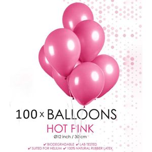 100 ballonnen donker roze 12 inch.