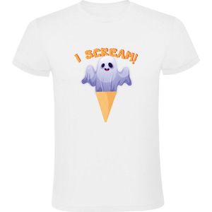 I scream Heren T-shirt | Halloween | oktober | spook | ijs | Wit