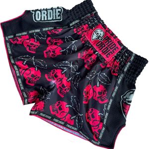 PRIDEorDiE Cherry Choke Muay Thai Shorts Zwart Rood - XXL