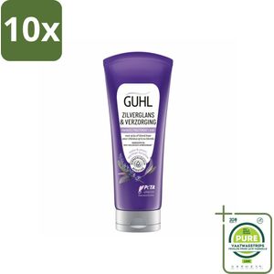 10 x Guhl - Haarmasker - Zilverglans & Verzorging Anti-Geel - 200 ml - Grootverpakking - Blond Haar - Grijs Haar - Anti-geel Masker - Haarmasker - Haarverzorging