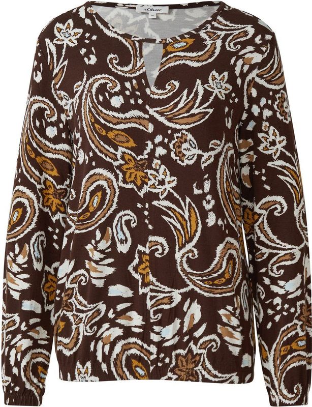 s.Oliver Blouse  donkerbruin / gemengde kleuren
