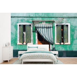 Architectuur - Groen - Deur - Huis - Luiken - Behangpapier