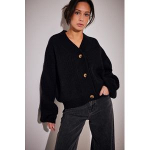 NA-KD Heavy Rib Knitted Cardigan Dames Vest - Maat S