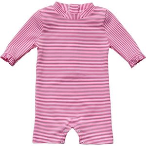 Snapper Rock - UV Zwempak voor baby's - 3/4 mouw - Gestreept - Framboos - maat 2 (76-88cm)