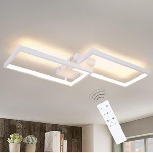 Dimbare LED Plafondlamp - Modern Design, Afstandsbediening, Geheugenfunctie-Wit-60cm-Aluminium