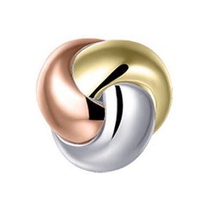 Gisser Jewels - Hanger P1094T - Bold Bands Knot Pendant - Tricolor Plated Sterling Silver