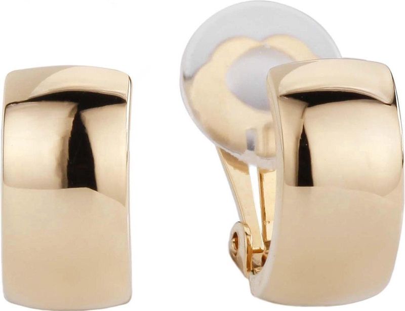 Traveller Clip Oorbellen - Oorclips Dames - Goudkleurig - Halve Oorringen 16 mm - 138020