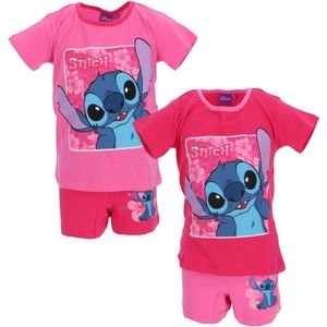 Shortama - Pyjama met Stitch - Roze - Maat 104 - 4 jaar