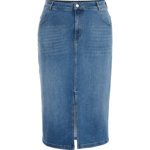 WE Fashion Dames high rise denim rok - Curve