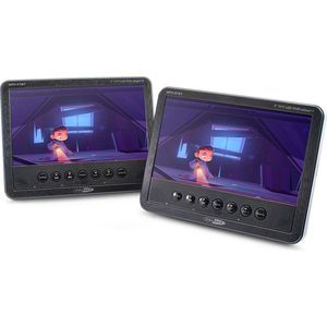 Caliber Draagbare DVD speler Auto Set Van 2 DVD spelers en 2 Schermen 7 Inch Met Accu Voor 1.5 Uur Speeltijd (MPD278T)