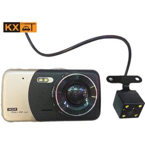 Dubbele lens voor en achter HD-opname groothoek 4-inch rijrecorder