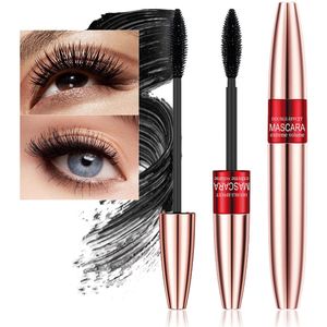 NAXSIR 2-in-1 4D Mascara - Silk Fibre Volume & Lengthening Mascara - Donker, waterproof, veegvast - 24 uur hold