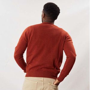 Osborne Knitwear Trui met ronde hals - Sweater heren in Lamswol - Pullover Heren - Ember - M