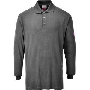 Portwest - Modaflame FR10 - Vlamvertragende Polo Shirt - Grijs - Lange Mouw